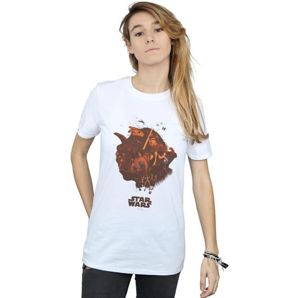 Star Wars Womens/Ladies Yoda Montage Cotton Boyfriend T-Shirt