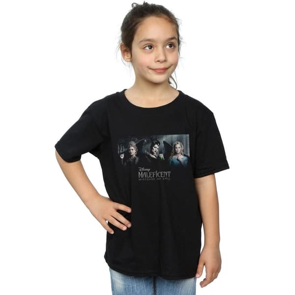 Disney Girls Maleficent Mistress Of Evil Character Poster T-shirt i bomull