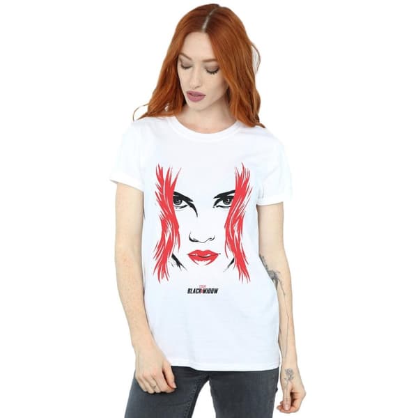 Marvel Womens/Ladies Black Widow Movie Close-Up Cotton Boyfriend T-Shirt