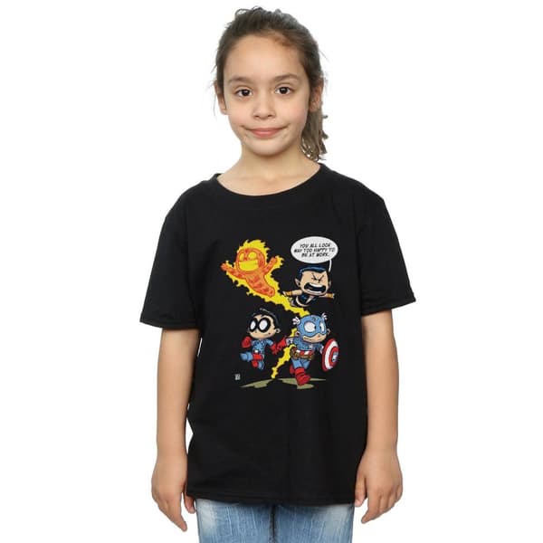 Marvel Comics Girls Avengers Invaders Cartoon Cotton T-Shirt