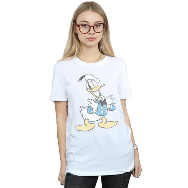 Disney Womens/Ladies Donald Duck Posing Cotton Boyfriend T-Shirt