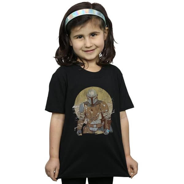 Star Wars Girls The Mandalorian Distressed Warrior Cotton T-Shirt