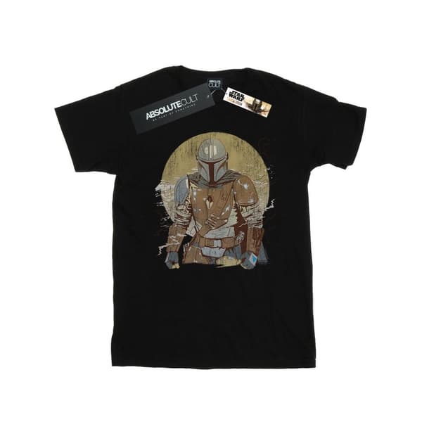Star Wars Girls The Mandalorian Distressed Warrior Cotton T-Shirt