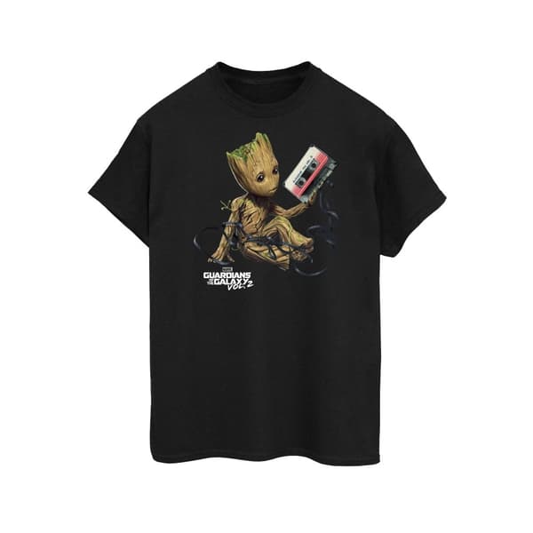 Marvel Womens/Ladies Guardians Of The Galaxy Groot Tape Cotton Boyfriend T-Shirt