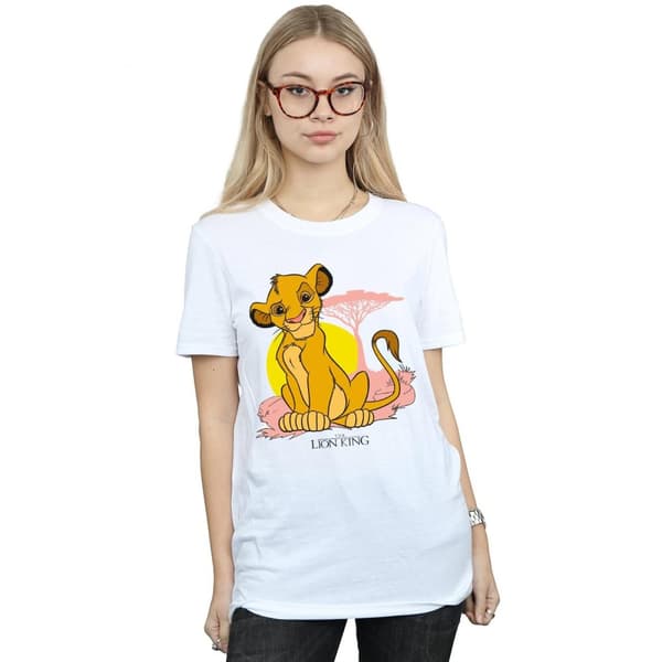 Disney Womens/Ladies The Lion King Simba Pastel Cotton Boyfriend T-Shirt