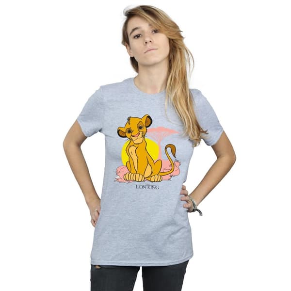 Disney Womens/Ladies The Lion King Simba Pastel Cotton Boyfriend T-Shirt