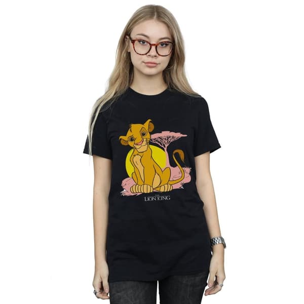 Disney Womens/Ladies The Lion King Simba Pastel Cotton Boyfriend T-Shirt
