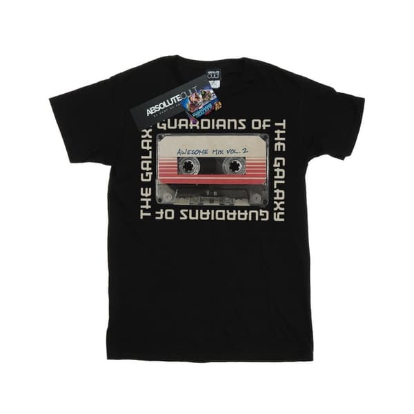 Marvel Mens Guardians Of The Galaxy Awesome Mix Cassette Vol. 2 T-Shirt Black XXL