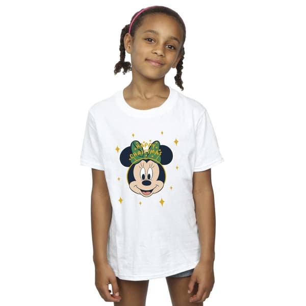Disney Minnie Mouse Happy Christmas T-shirt i bomull för flickor