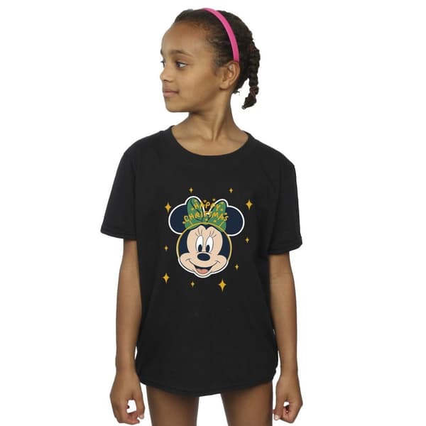 Disney Minnie Mouse Happy Christmas T-shirt i bomull för flickor