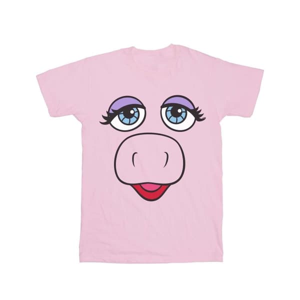 Disney Mupparna Miss Piggy Face T-shirt i bomull för flickor Baby Pink 7-8 Years