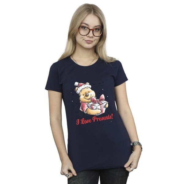 Disney Womens/Ladies Winnie The Pooh Love Presents Cotton T-Shirt