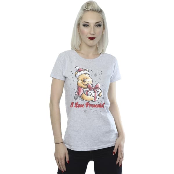 Disney Womens/Ladies Winnie The Pooh Love Presents Cotton T-Shirt