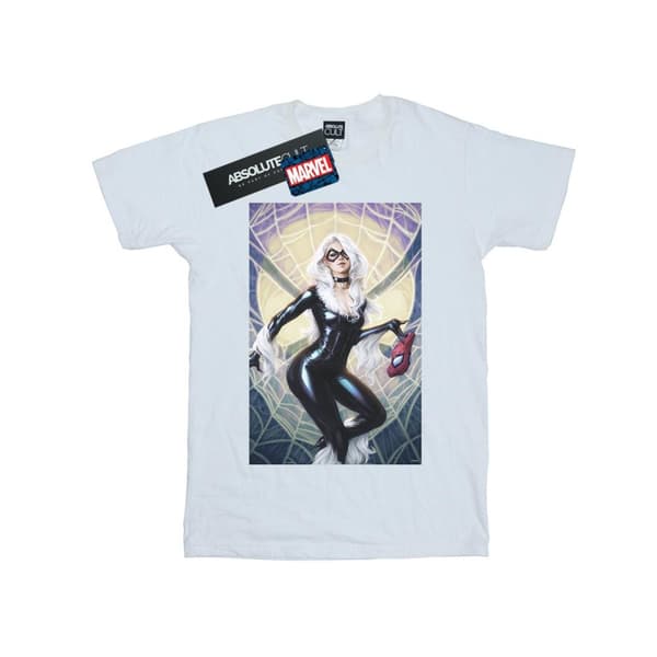 Marvel Girls Black Cat Artwork Cotton T-Shirt