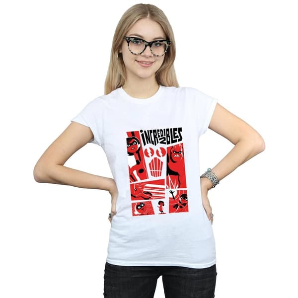 Disney Womens/Ladies The Incredibles Collage Cotton T-Shirt
