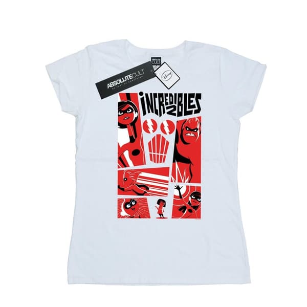 Disney Womens/Ladies The Incredibles Collage Cotton T-Shirt