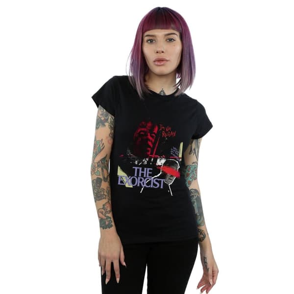 The Exorcist Womens/Ladies Scratched Eyes Cotton T-Shirt
