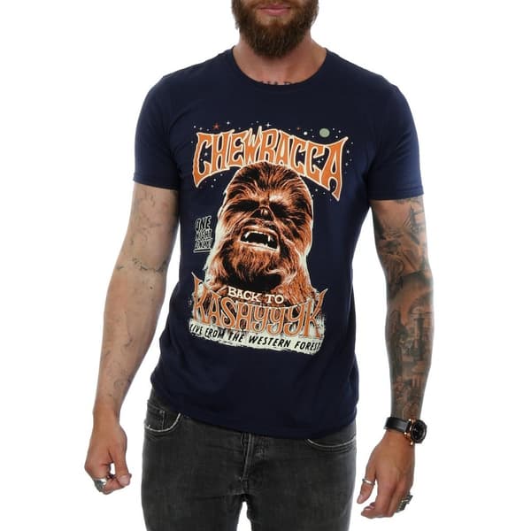Star Wars Mens Chewbacca Rock Poster T-Shirt