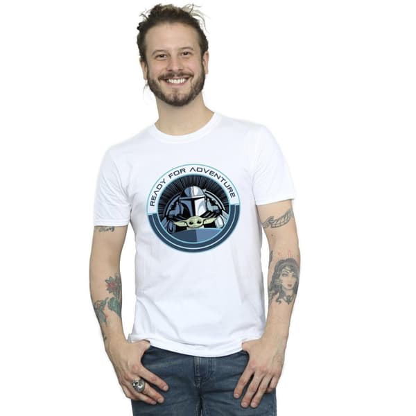 Star Wars Mens The Mandalorian Grogu - redo för äventyr - T-shirt