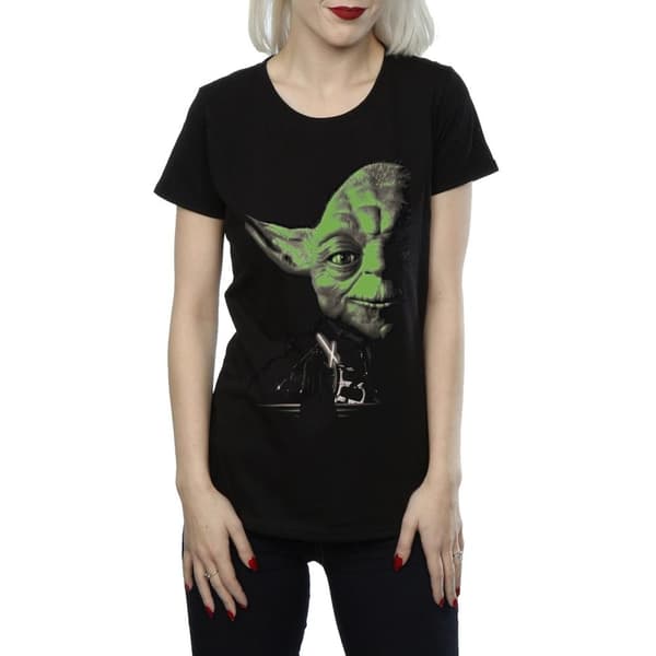Star Wars Womens/Ladies Yoda Green Face Cotton T-Shirt