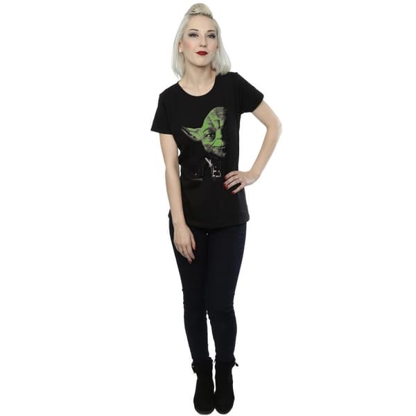 Star Wars Womens/Ladies Yoda Green Face Cotton T-Shirt