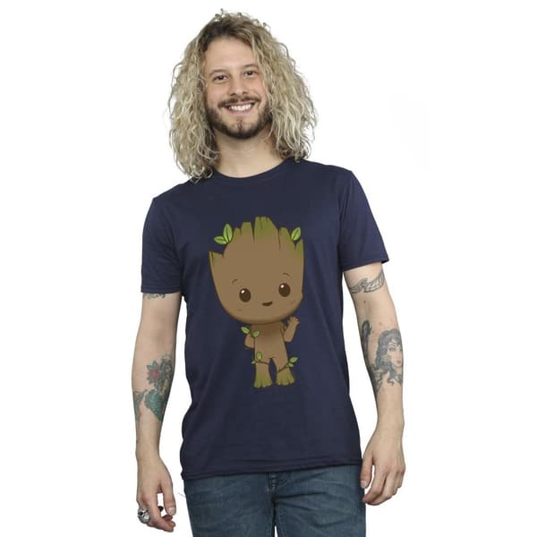 Marvel Mens I Am Groot Chibi Wave Pose T-Shirt