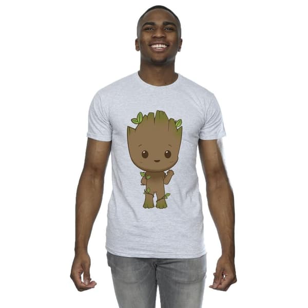 Marvel Mens I Am Groot Chibi Wave Pose T-Shirt