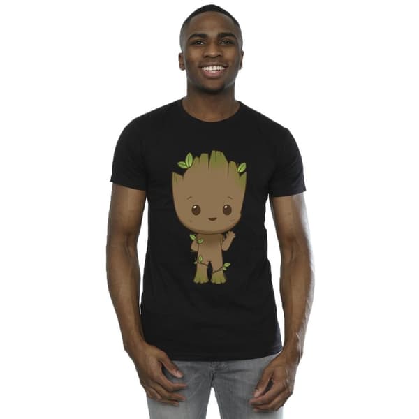 Marvel Mens I Am Groot Chibi Wave Pose T-Shirt