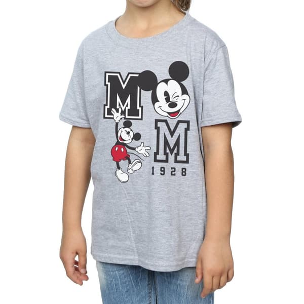 Disney Girls Mickey Mouse Jump And Wink Cotton T-Shirt