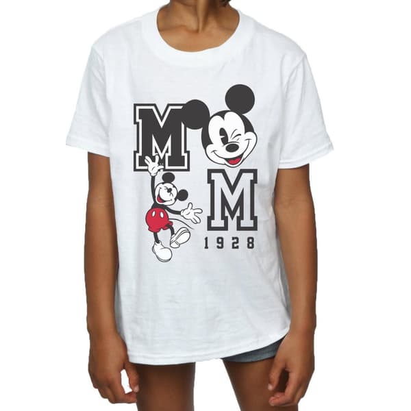 Disney Girls Mickey Mouse Jump And Wink Cotton T-Shirt