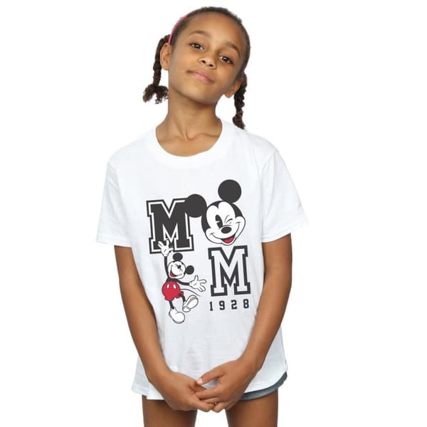 Disney Girls Mickey Mouse Jump And Wink Cotton T-Shirt