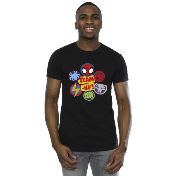 Marvel Mens Spidey And His Amazing Friends Team Up T-Shirt
