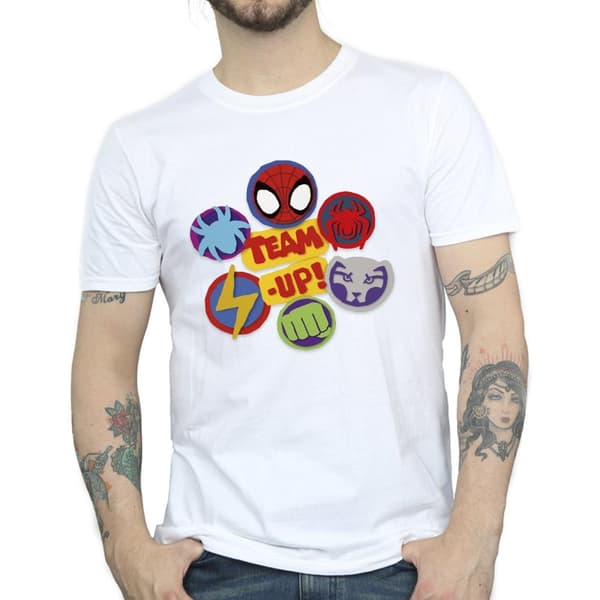 Marvel Mens Spidey And His Amazing Friends Team Up T-Shirt