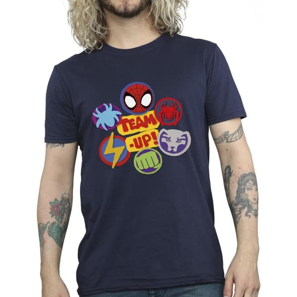 Marvel Mens Spidey And His Amazing Friends Team Up T-Shirt