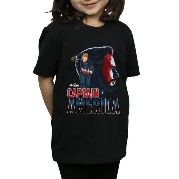 Marvel Girls Avengers Infinity War Captain America Character Cotton T-Shirt