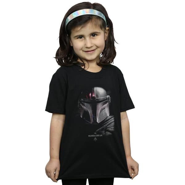 Star Wars T-shirt i bomull med The Mandalorian-affisch för flickor