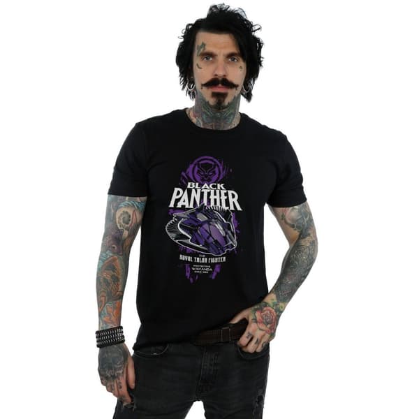Marvel Mens Black Panther Talon Fighter Badge T-Shirt