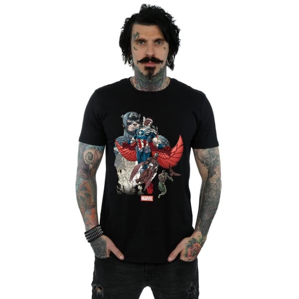 Marvel Mens Captain America Falcon Evolution T-Shirt