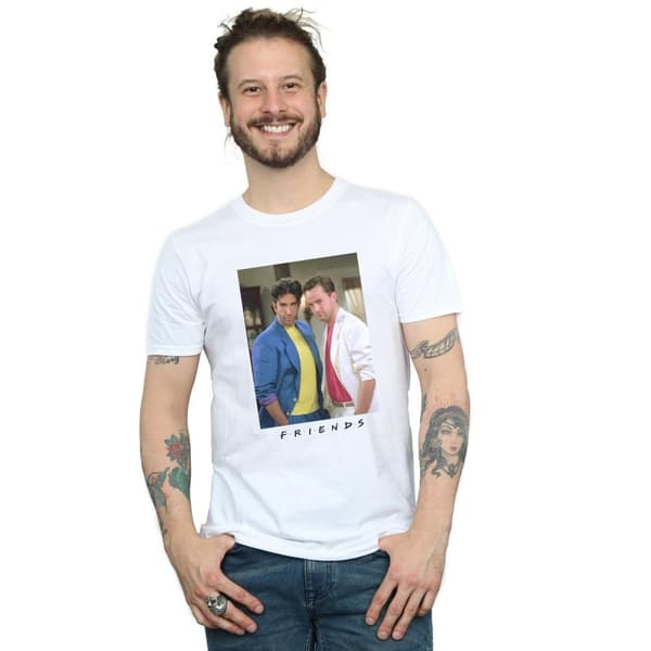 Friends Mens Ross And Chandler College T-Shirt