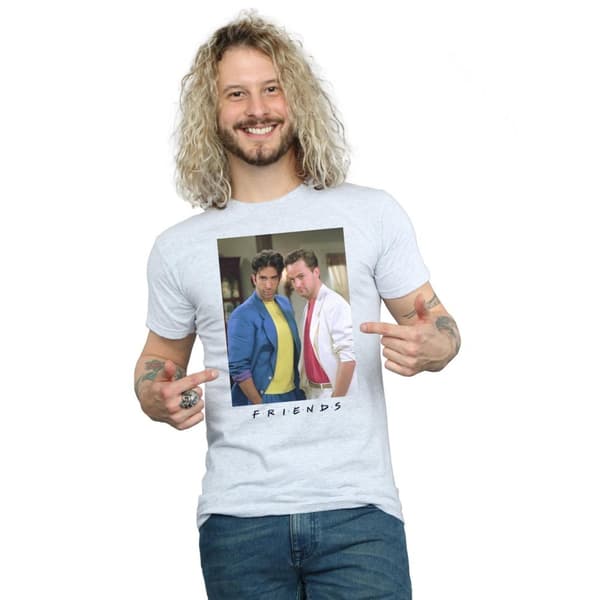 Friends Mens Ross And Chandler College T-Shirt