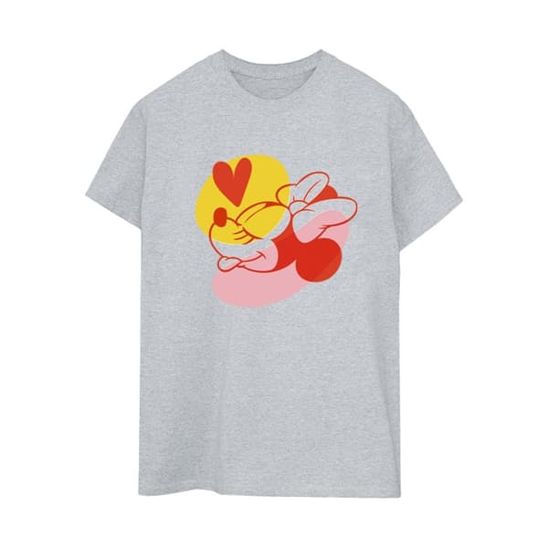 Disney Dam/kvinnor Minnie Mouse Tongue Heart Boyfriend T-shirt i bomull