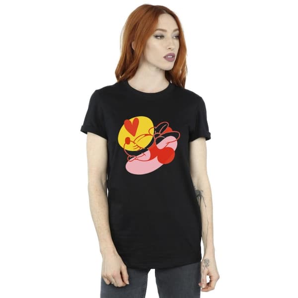 Disney Womens/Ladies Minnie Mouse Tongue Heart Cotton Boyfriend T-Shirt