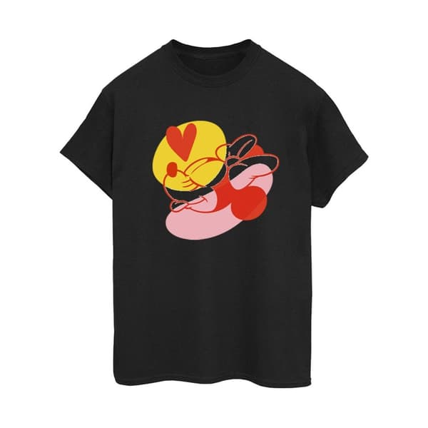 Disney Womens/Ladies Minnie Mouse Tongue Heart Cotton Boyfriend T-Shirt