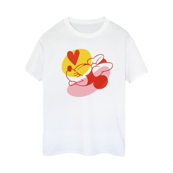Disney Dam/kvinnor Minnie Mouse Tongue Heart Boyfriend T-shirt i bomull