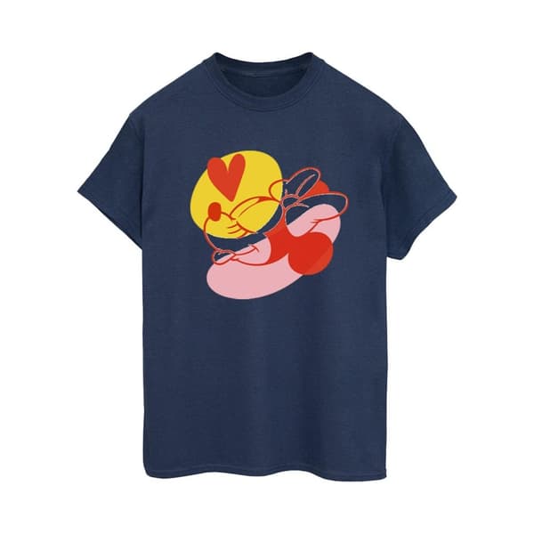 Disney Dam/kvinnor Minnie Mouse Tongue Heart Boyfriend T-shirt i bomull