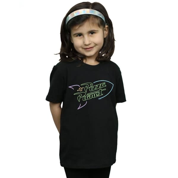 Disney Girls Toy Story Neon Pizza Planet Cotton T-Shirt