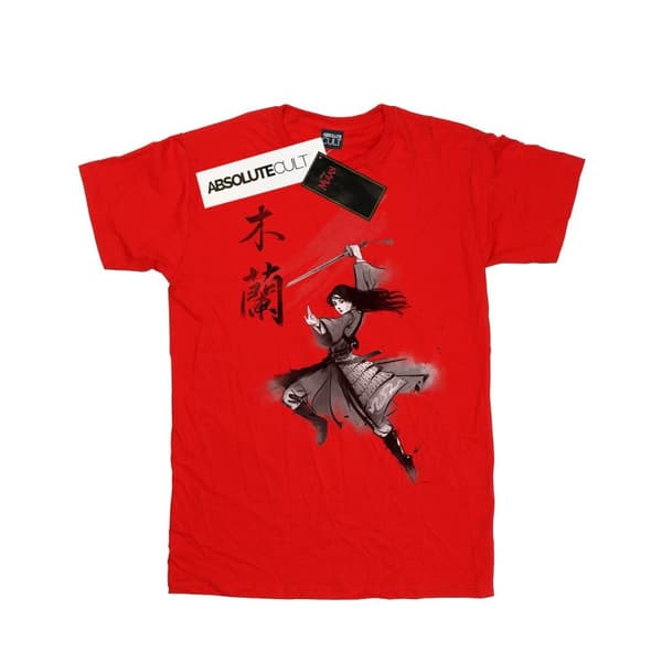 Disney Dam/Lady Mulan Movie Sword Jump Boyfriend T-shirt i bomull