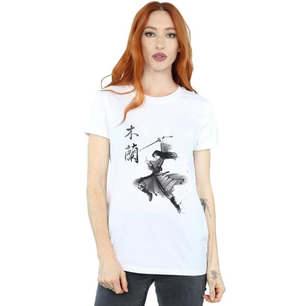 Disney Womens/Ladies Mulan Movie Sword Jump Cotton Boyfriend T-Shirt
