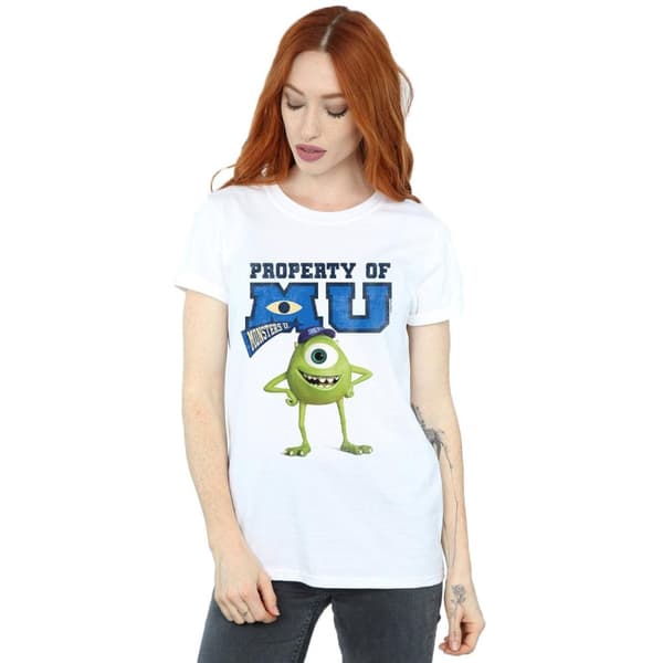 Disney Womens/Ladies Monsters University Property Of MU Mike Cotton Boyfriend T-Shirt