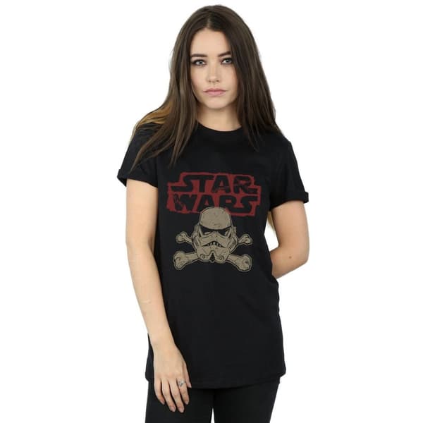 Star Wars Womens/Ladies Stormtrooper Skull Logo Cotton Boyfriend T-Shirt